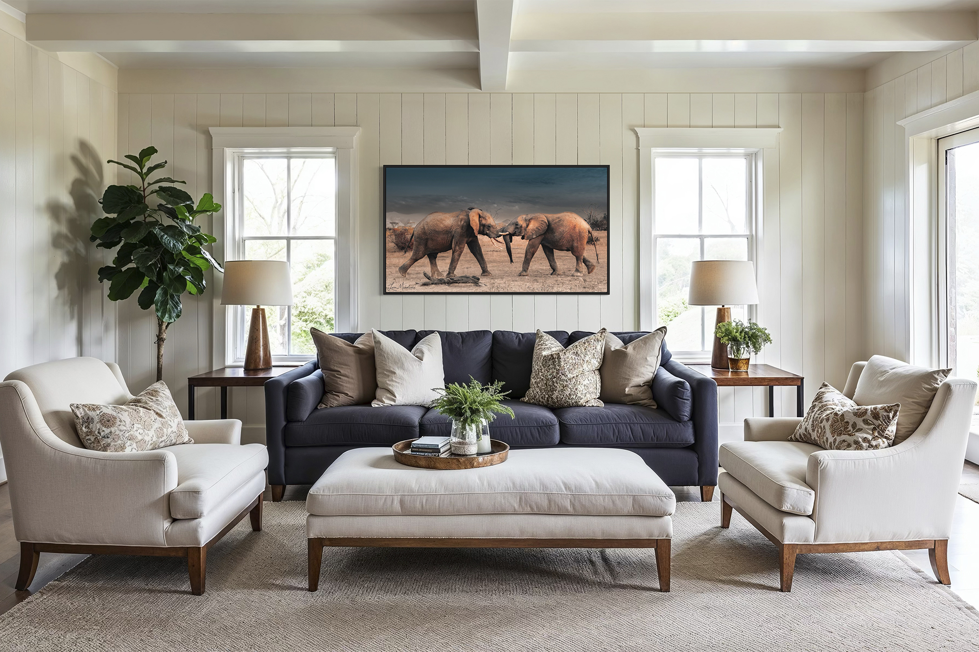 Samburu Elephants Black